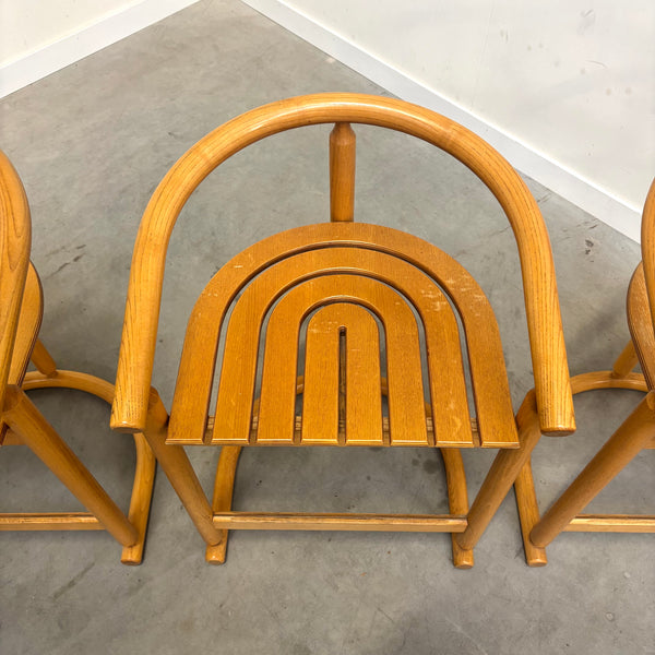 Set of four Allmilmö bar stools, 1980s