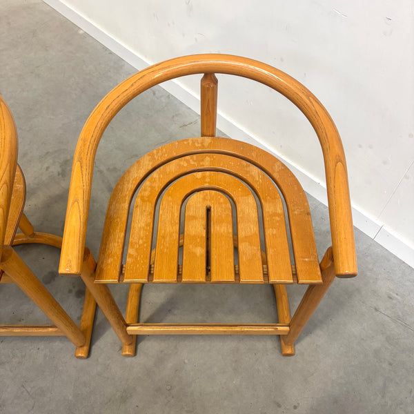 Set of four Allmilmö bar stools, 1980s