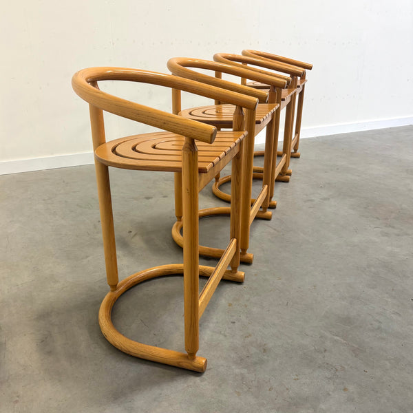 Set of four Allmilmö bar stools, 1980s
