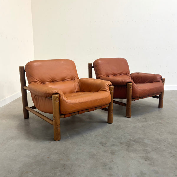 Vintage Brutalist, Brazilian style lounge chairs, 1960s