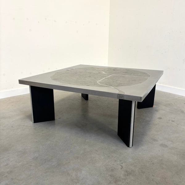 Heinz Lilienthal etched stainless steel coffee table, 1970s