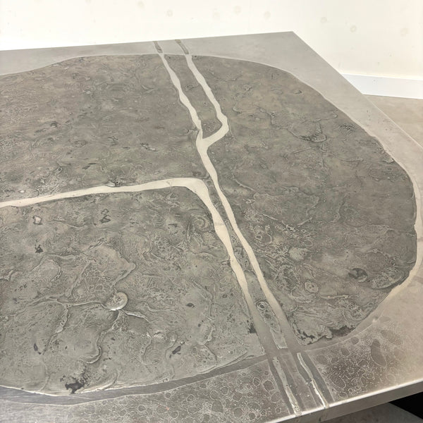 Heinz Lilienthal etched stainless steel coffee table, 1970s