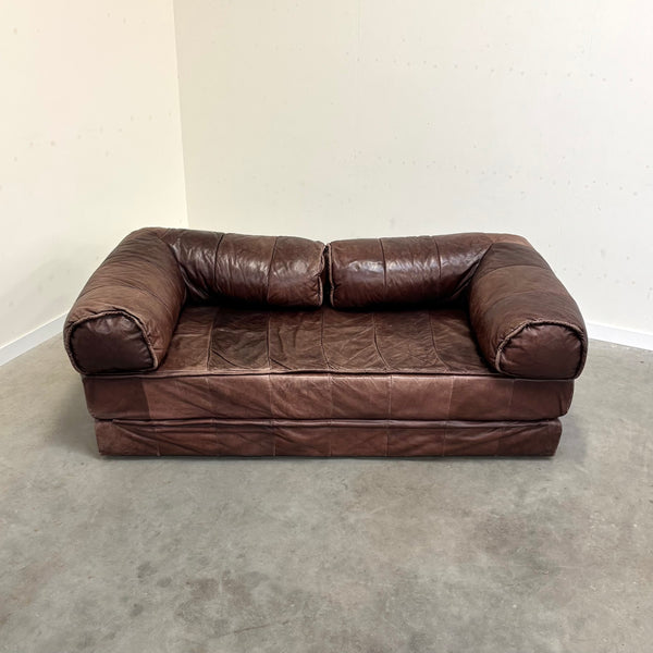 Vintage leather sofa / daybed, 1970s