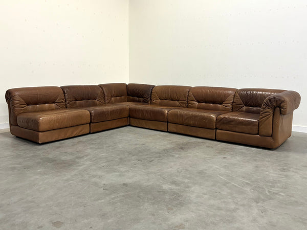 Leather modular lounge sofa, 1970s