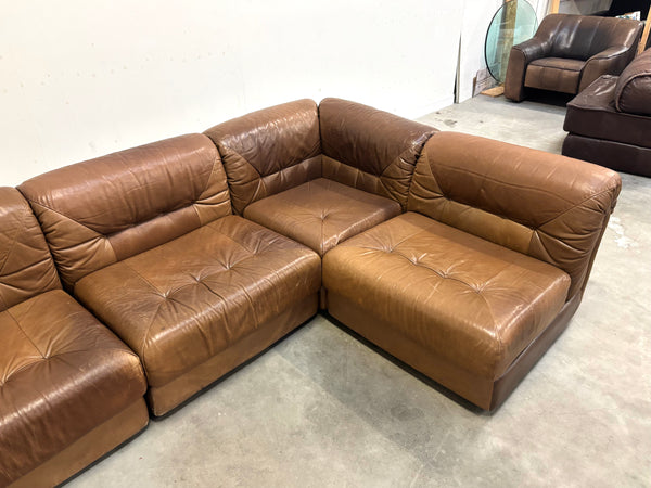 Leather modular lounge sofa, 1970s