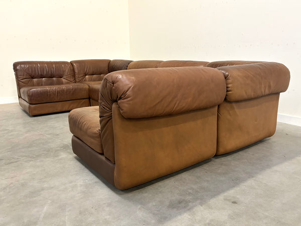 Leather modular lounge sofa, 1970s