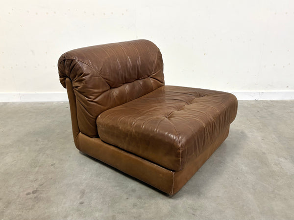Leather modular lounge sofa, 1970s