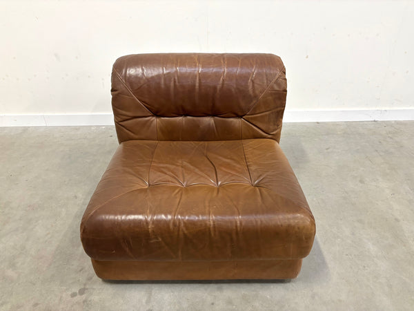 Leather modular lounge sofa, 1970s