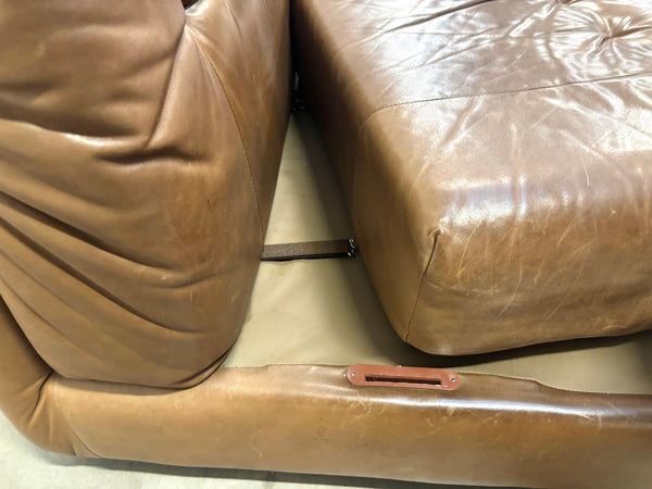 Leather modular lounge sofa, 1970s