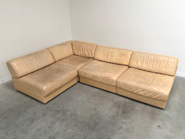 De Sede DS76 lounge sofa / daybed in beige leather, 1970s