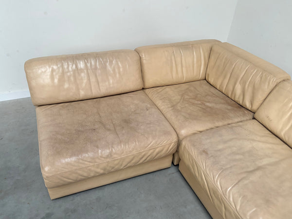 De Sede DS76 lounge sofa / daybed in beige leather, 1970s