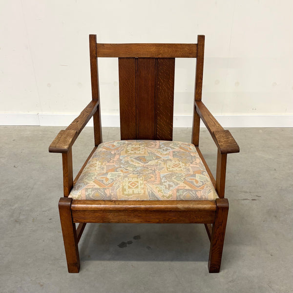 Hague School oak armchair, Dutch Art Deco ca. 1920s (1 of 2)