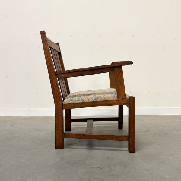 Hague School oak armchair, Dutch Art Deco ca. 1920s (1 of 2)