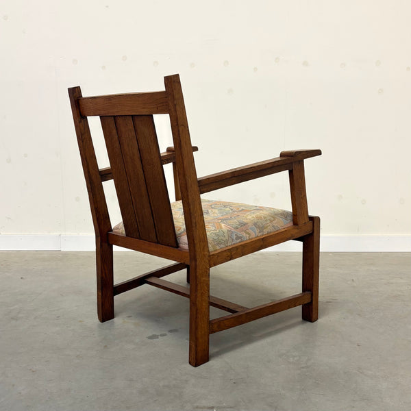 Hague School oak armchair, Dutch Art Deco ca. 1920s (1 of 2)