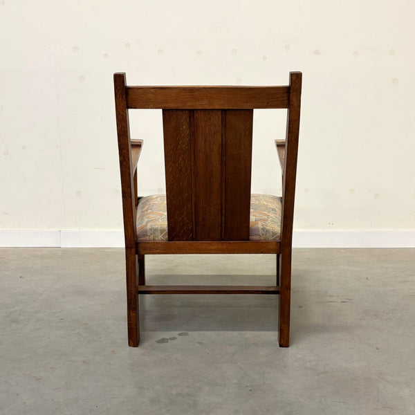 Hague School oak armchair, Dutch Art Deco ca. 1920s (1 of 2)