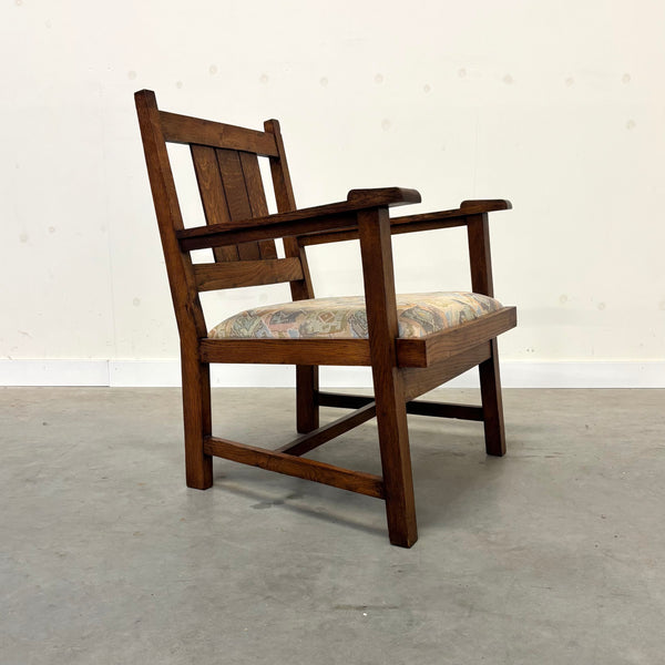 Hague School oak armchair, Dutch Art Deco ca. 1920s (2 of 2)