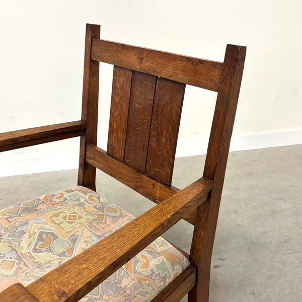 Hague School oak armchair, Dutch Art Deco ca. 1920s (2 of 2)