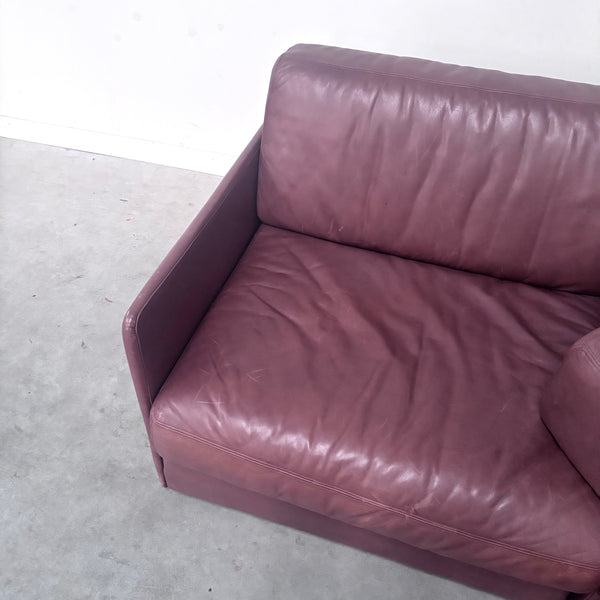 Brown leather modular sofa by De Sede; DS76, 1970s (corner)