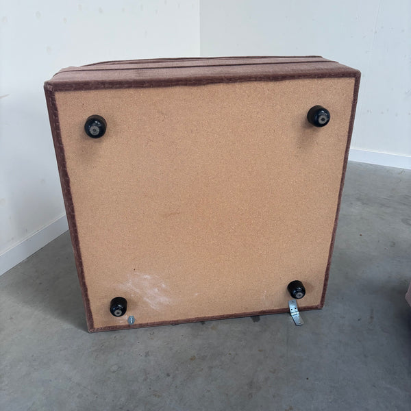 Pink mohair modular lounge sofa, 1970s