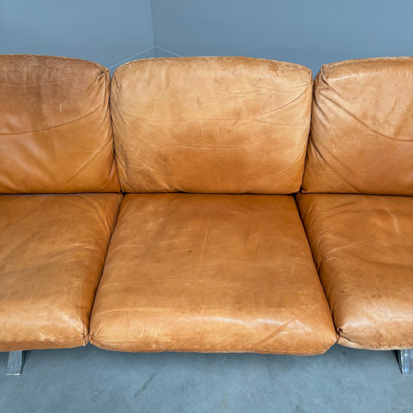 Cognac leather De Sede DS31 sofa, 1970s