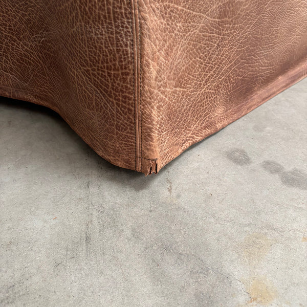 Vintage leather 2 seat sofa, 1970s