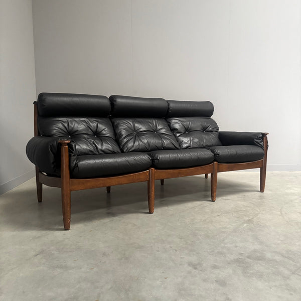 Leather lounge sofa by Eric Merthen for Ire Möbel AB, 1960s