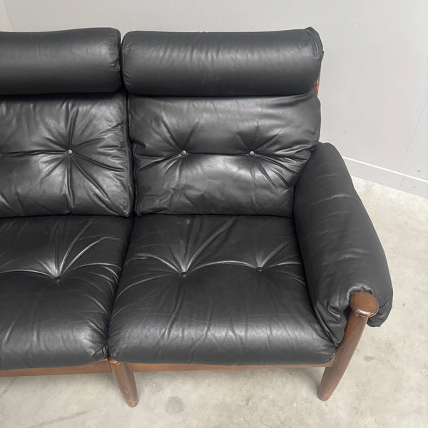 Leather lounge sofa by Eric Merthen for Ire Möbel AB, 1960s