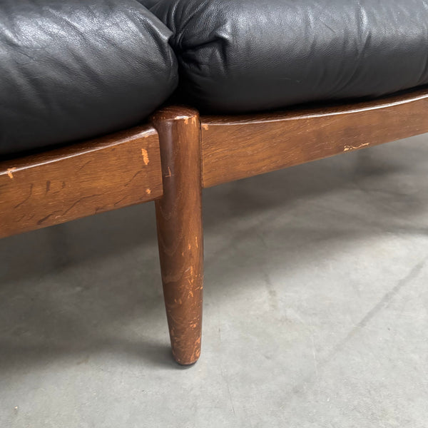 Leather lounge sofa by Eric Merthen for Ire Möbel AB, 1960s