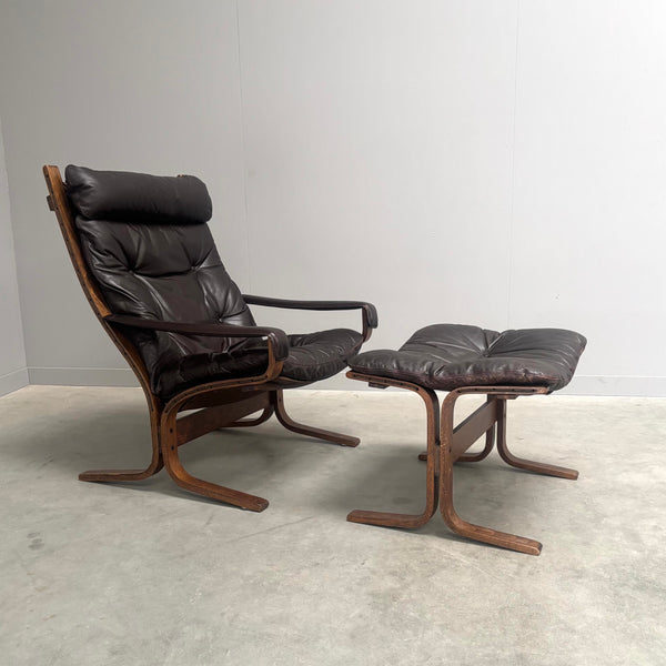Siësta lounge chair with hocker by Ingmar Relling, 1960s