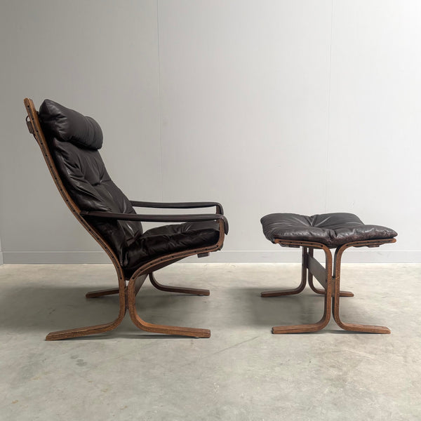 Siësta lounge chair with hocker by Ingmar Relling, 1960s