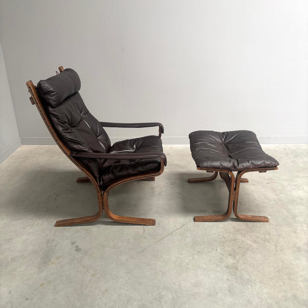 Siësta lounge chair with hocker by Ingmar Relling, 1960s