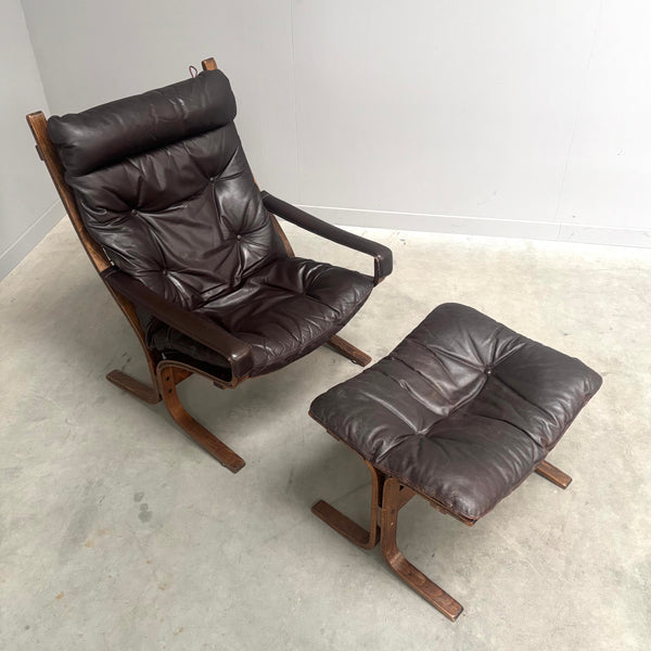 Siësta lounge chair with hocker by Ingmar Relling, 1960s