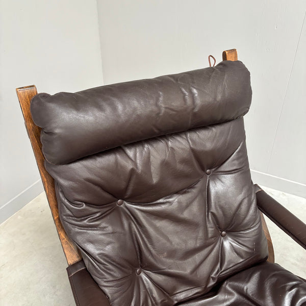 Siësta lounge chair with hocker by Ingmar Relling, 1960s