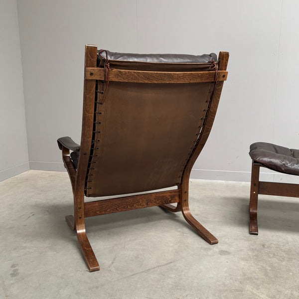 Siësta lounge chair with hocker by Ingmar Relling, 1960s
