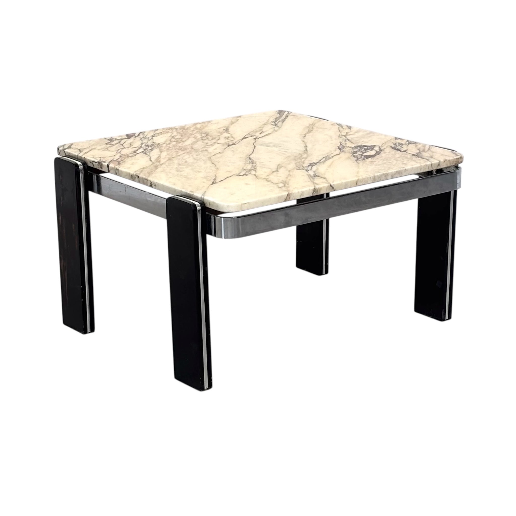 Vintage marble, chrome coffee table, 1970s