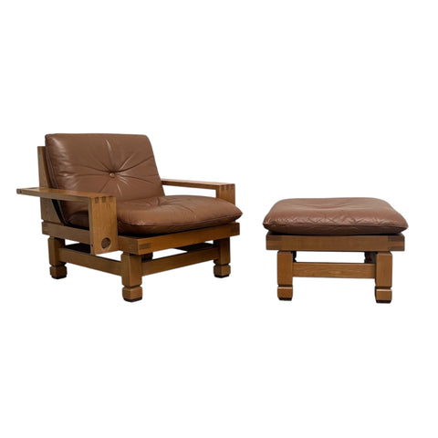 Klaus Rausch lounge chair with hocker, 1960s