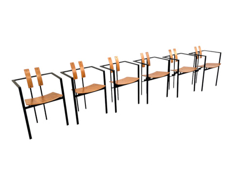 Six post modern Trix chairs by KFF, 1980s