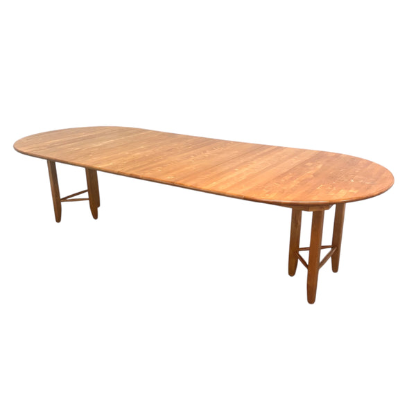 XXL solid alder wood dining table; round, oval