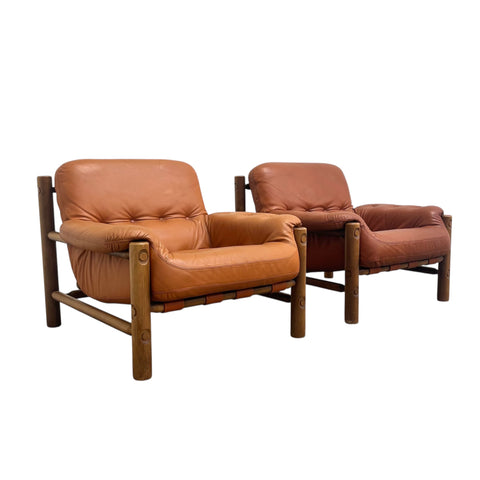Vintage Brutalist, Brazilian style lounge chairs, 1960s