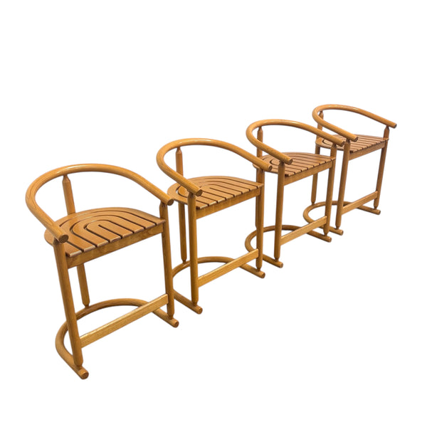 Set of four Allmilmö bar stools, 1980s