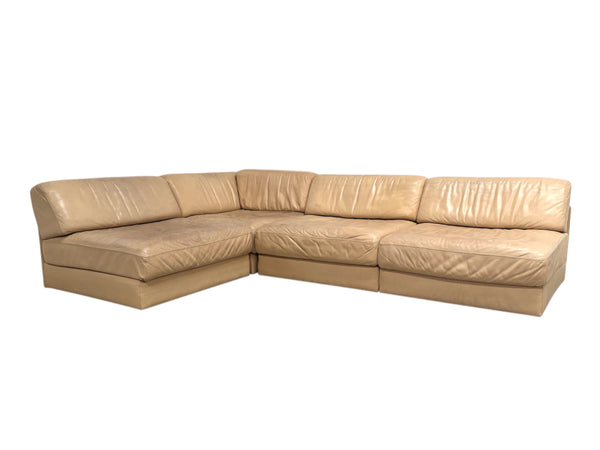 De Sede DS76 lounge sofa / daybed in beige leather, 1970s