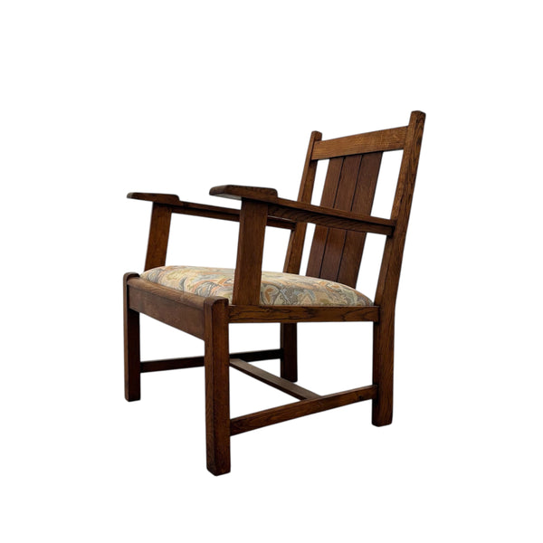 Hague School oak armchair, Dutch Art Deco ca. 1920s (1 of 2)