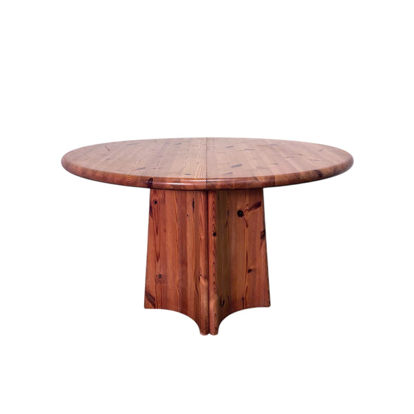 Glostrup solid pine, round / oval dining table, 1970s