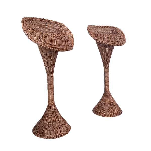 Set wicker plant stand, 1960s