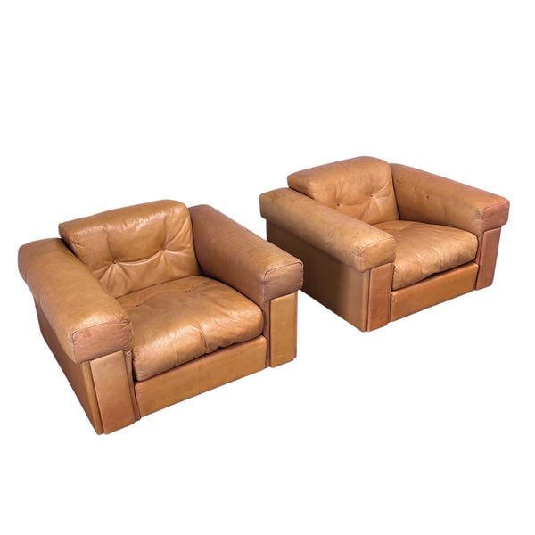 Set Robert Haussmann lounge chairs, De Sede 1970s