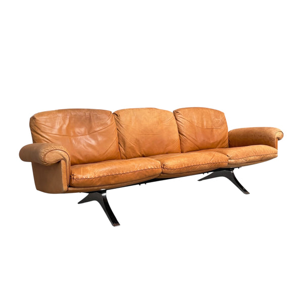 Cognac leather De Sede DS31 sofa, 1970s