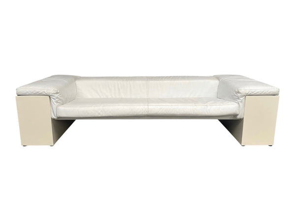 White leather Knoll Brigadier sofa, 1980s
