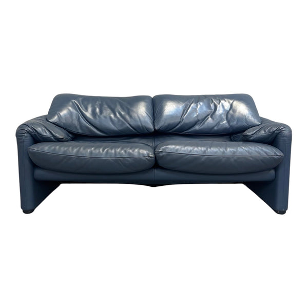 Leather Cassina Maralunga sofa, 1980s