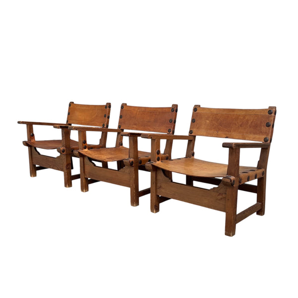 Set brutalist Spanish armchairs, 1960s