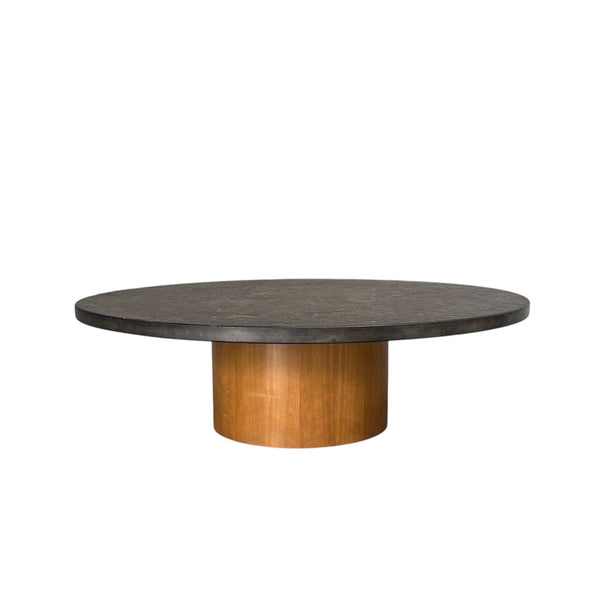 Round slate stone coffee table, 1970s